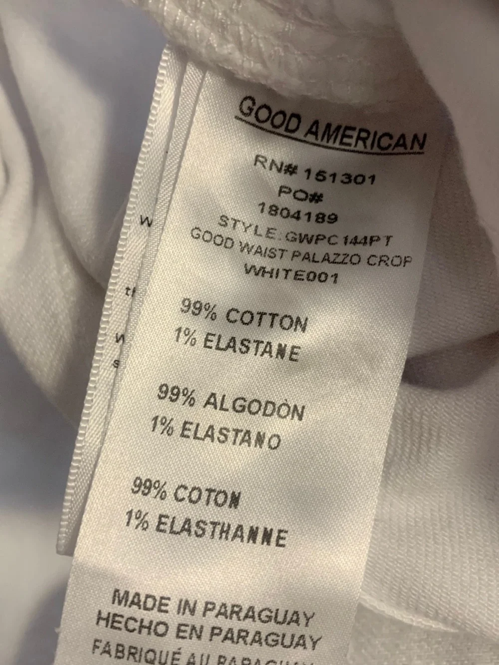 Good American Good Waist Cropped Palazzo White Jeans Wide Legs Raw Hems 12 31